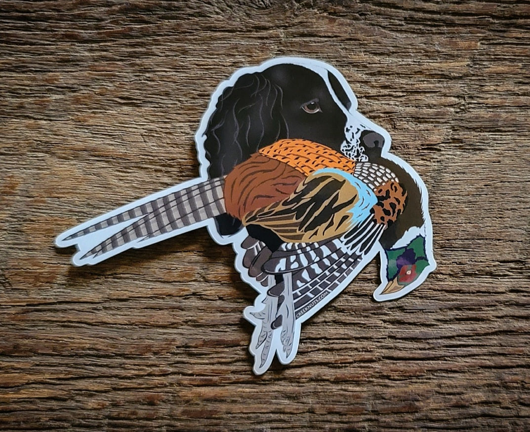 Black Springer Spaniel with Pheasant Sticker