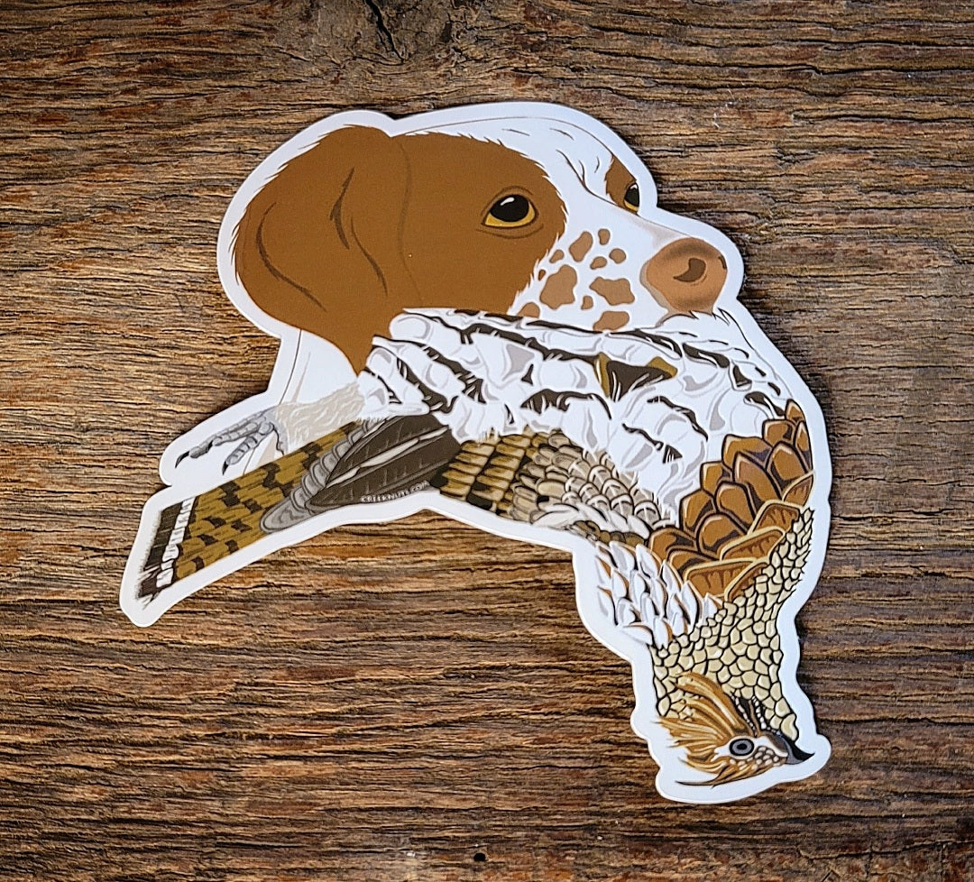 Britany Spaniel with Grouse Sticker