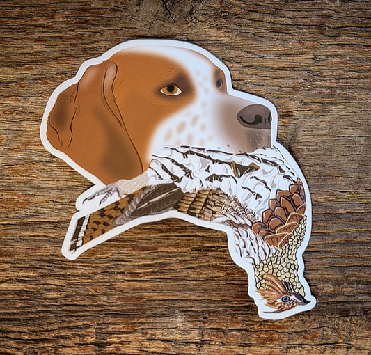 English Pointer with Grouse Sticker
