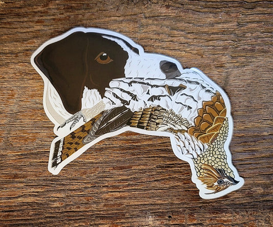 German Shorthaired Pointer with Grouse Sticker