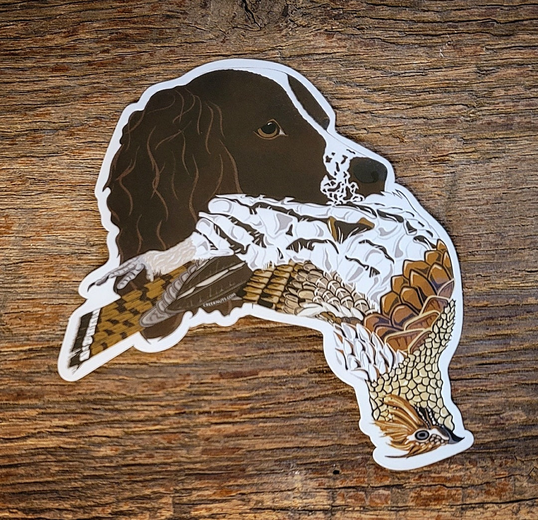 Springer Spaniel with Ruffed Grouse Sticker