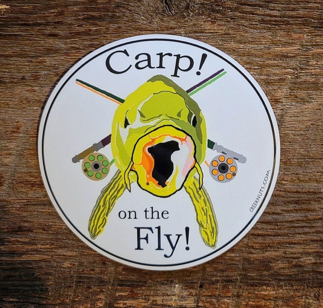 Carp on the Fly! Sticker