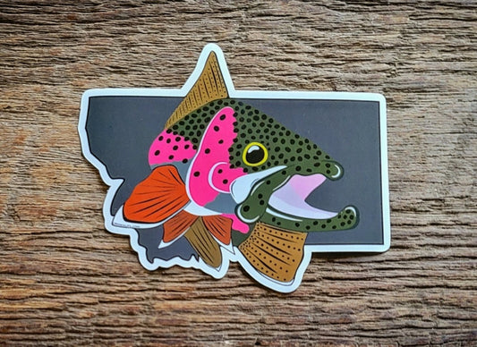 Rainbow Trout on Montana Sticker