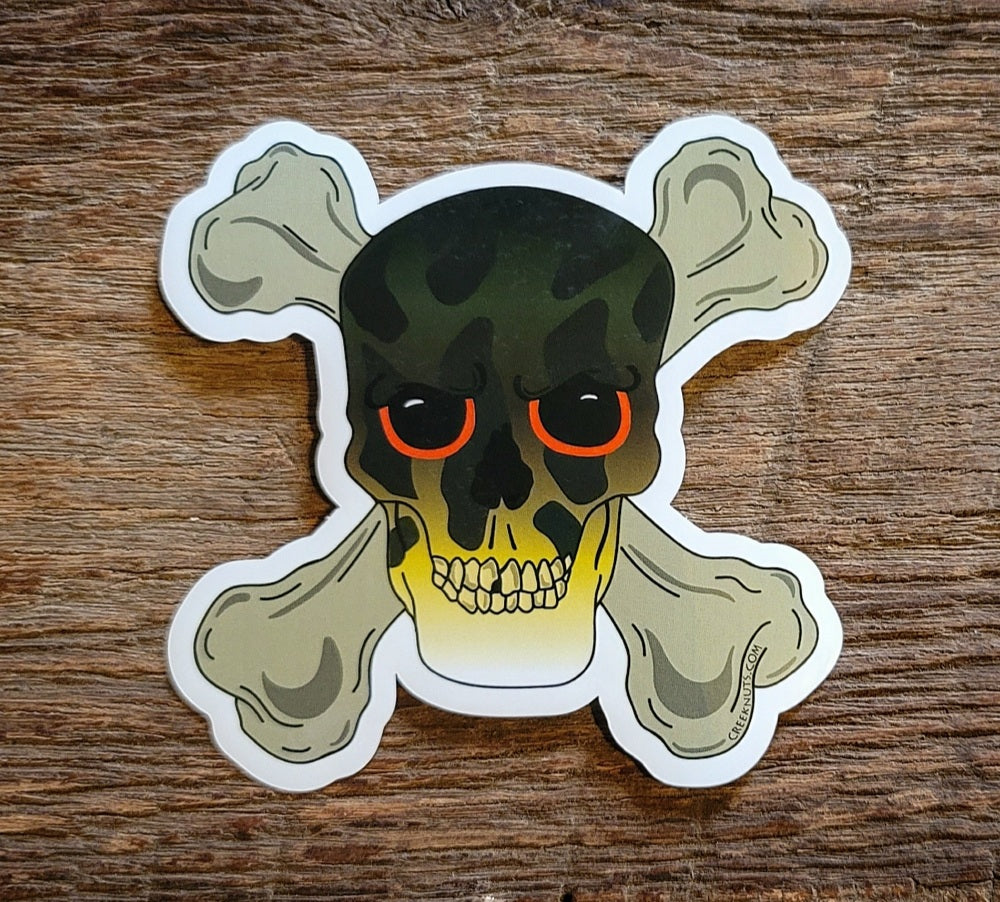 Smallmouth Bass Skull & Crossbones Sticker