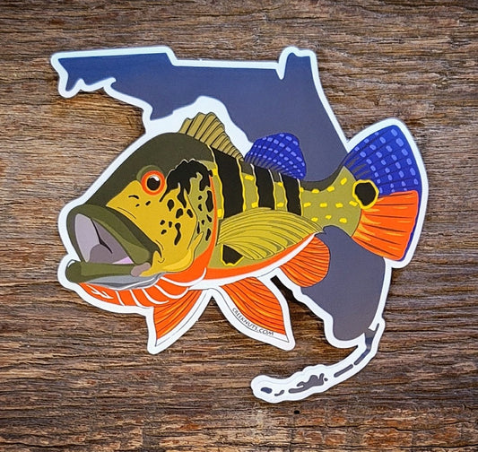 Peacock Bass on Florida Sticker