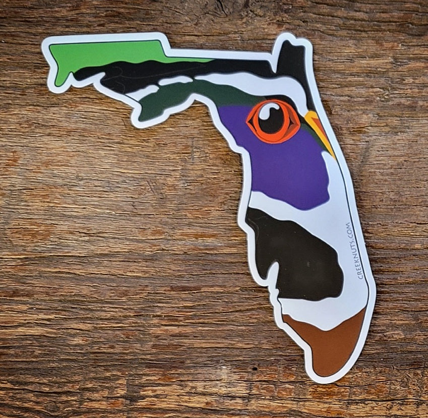 Florida Language Sticker Florida Wood Duck Sticker – Creeknuts.com