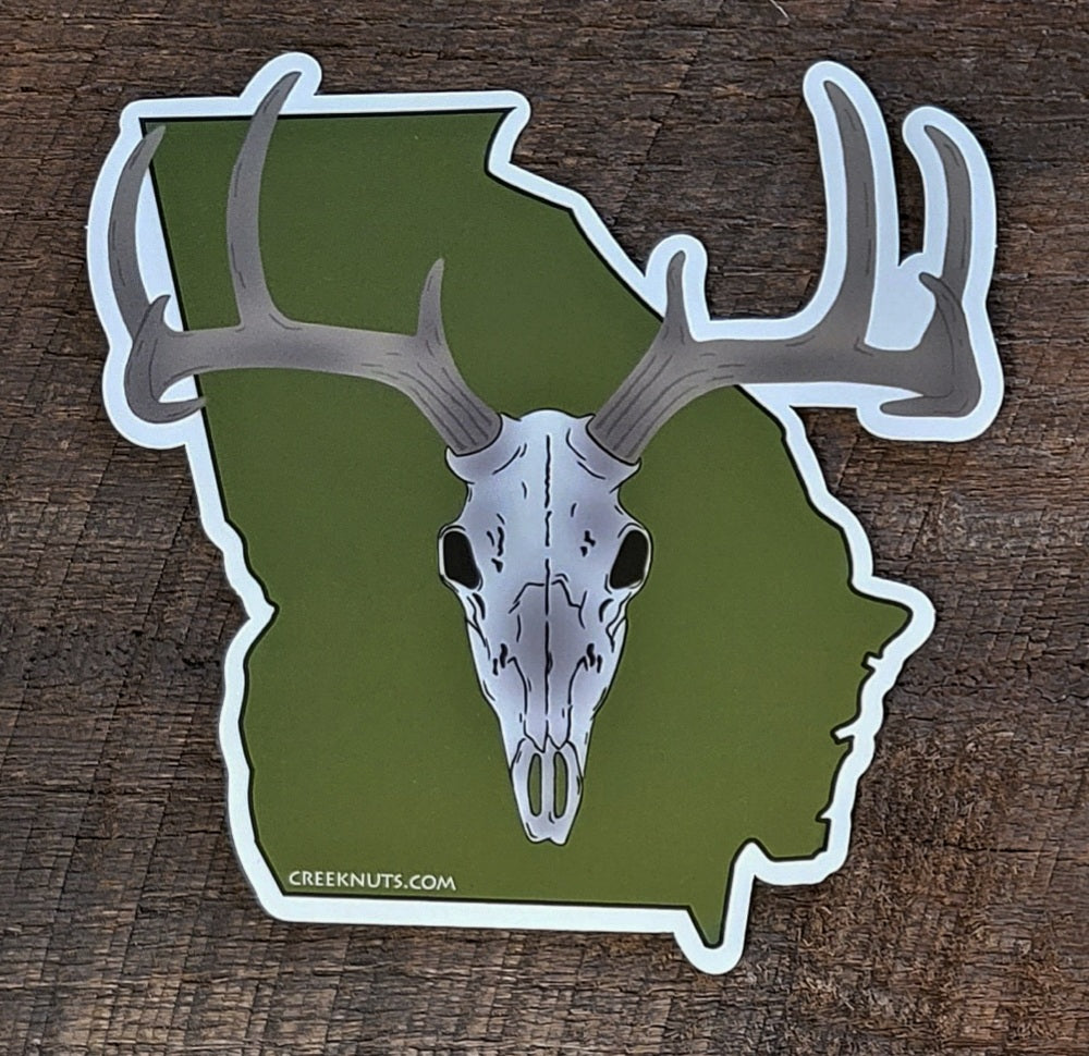 Georgia Whitetail Buck Euro Mount Sticker