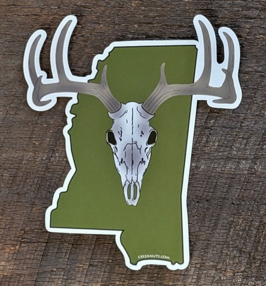 Mississippi Whitetail Buck Euro Mount Sticker