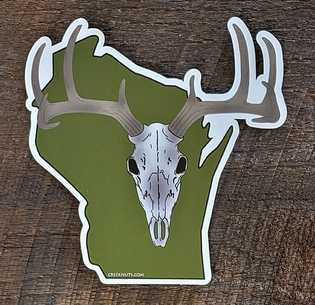 Wisconsin Whitetail Buck Euro Mount Sticker