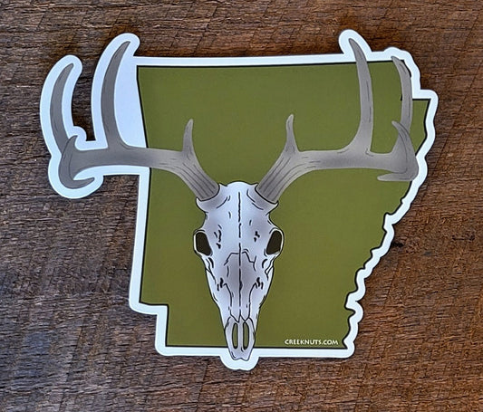 Arkansas Whitetail Buck Euro Mount Sticker