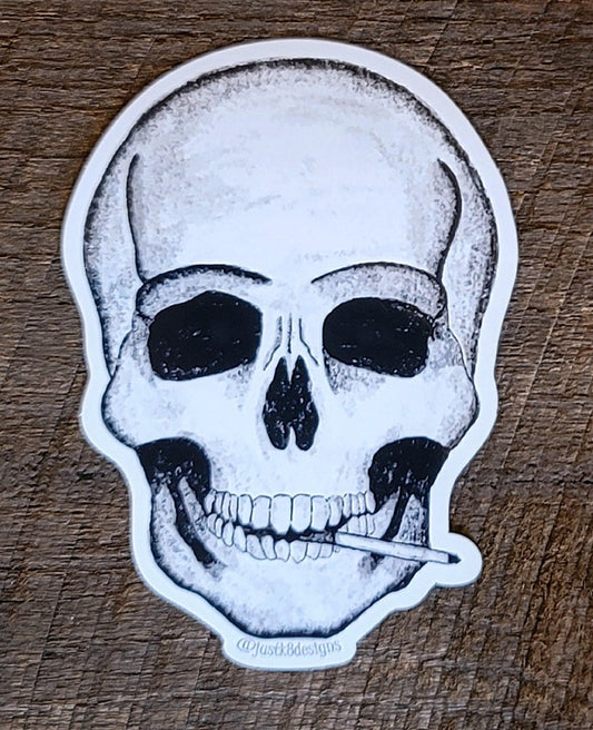 JustK8Designs Smoking Skull Sticker