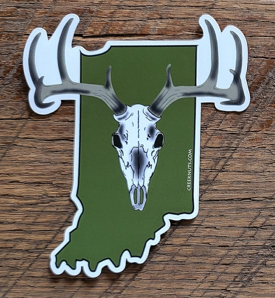 Indiana Whitetail Buck Euro Mount Sticker