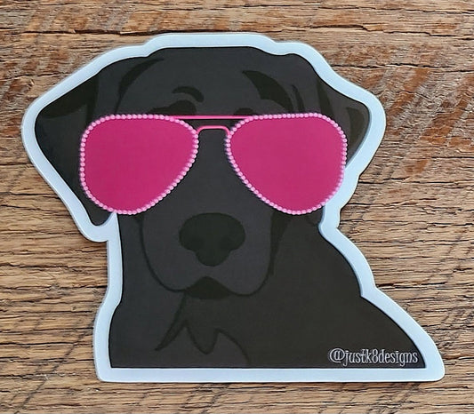 JustK8Designs Black Lab Sunglasses Sticker
