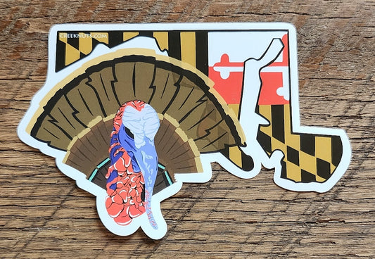Maryland Flag Turkey Sticker