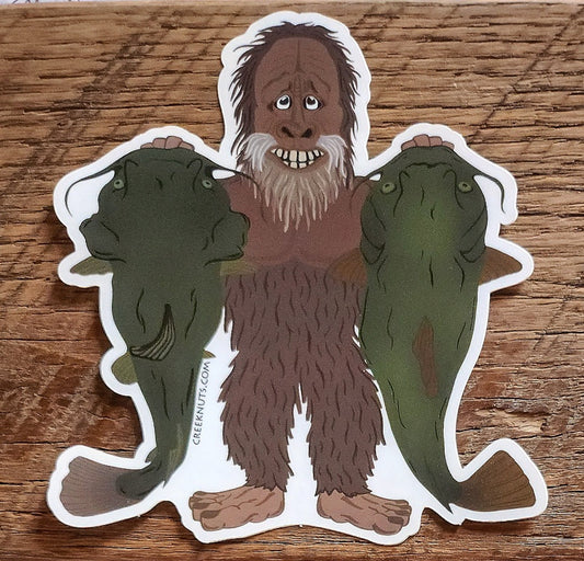 Bigfoot with Catfish Sticker