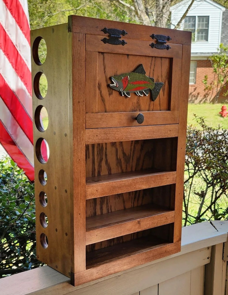 Kinniconnick Fly Rod & Reel Cabinet - Trout