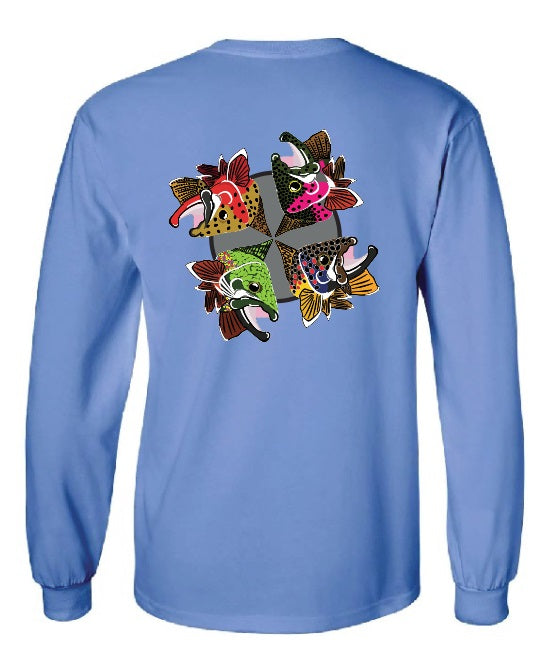 4 Trout Pinwheel Long Sleeve T-Shirt