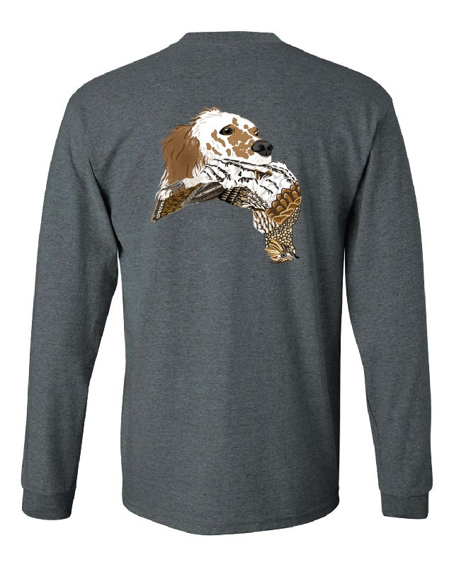 Red English Setter with Grouse Long Sleeve T-Shirt