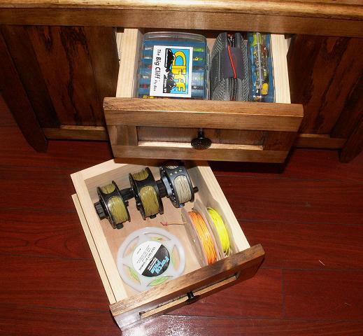 Elkhorn Fly Rod & Real Cabinet with Side Rod Racks - Warmwater