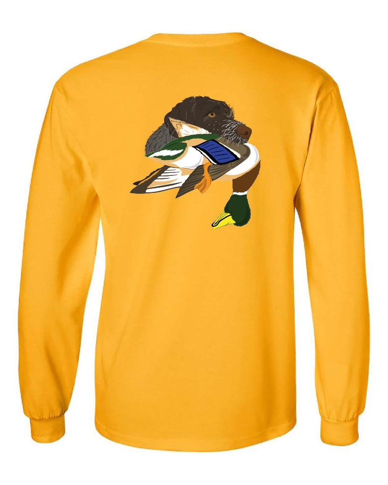 German with Wirehaired Pointer with Mallard Duck Long Sleeve T-Shirt
