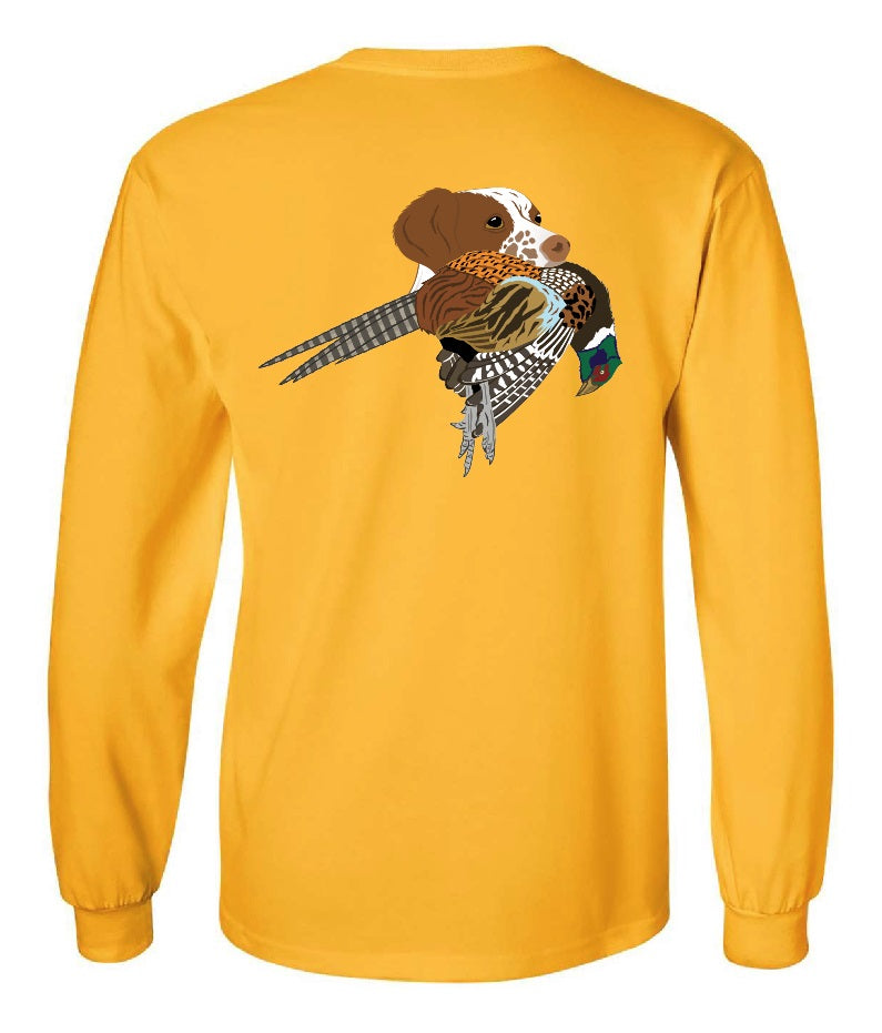 Brittany Spaniel with Pheasant Long Sleeve T-Shirt