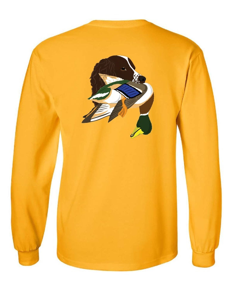 Springer Spaniel with Mallard Duck Long Sleeve T-Shirt
