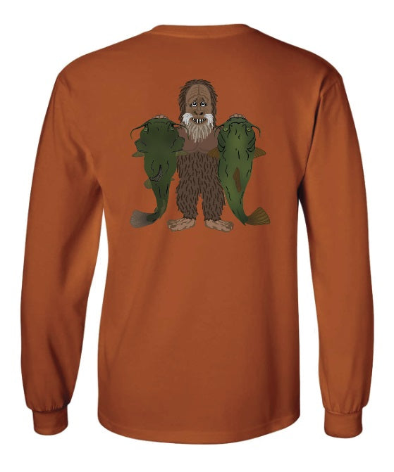 Bigfoot with Catfish Long Sleeve T-Shirt