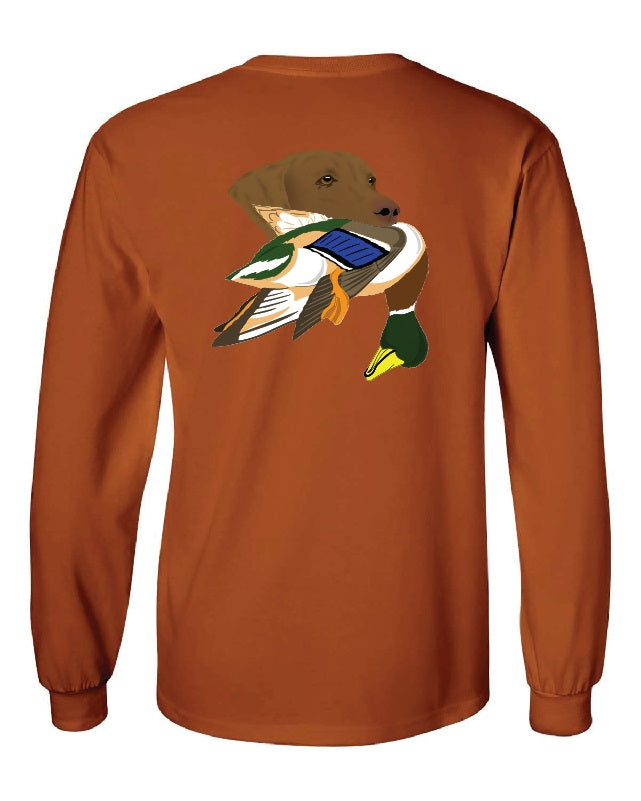 Chesapeake Bay Retriever with Mallard Duck Long Sleeve T-Shirt