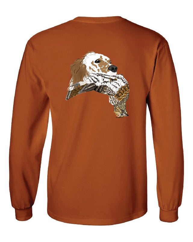 Red English Setter with Grouse Long Sleeve T-Shirt