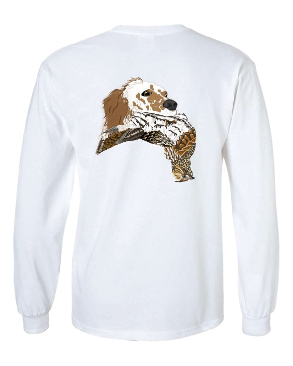 Red English Setter with Grouse Long Sleeve T-Shirt