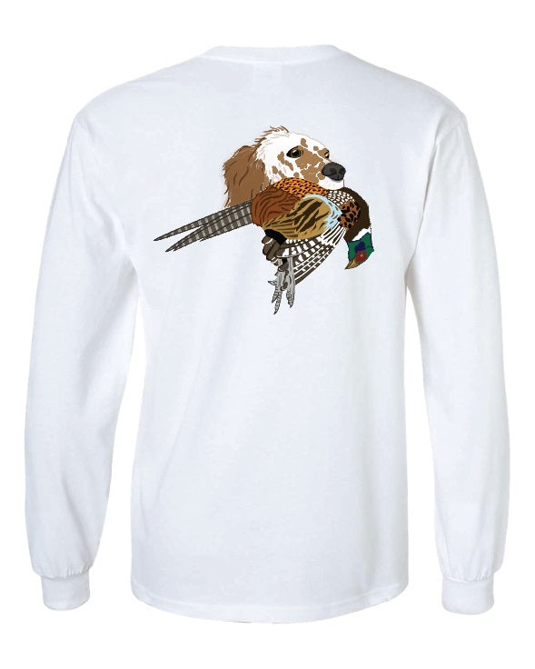 Red English Setter with Pheasant Long Sleeve T-Shirt