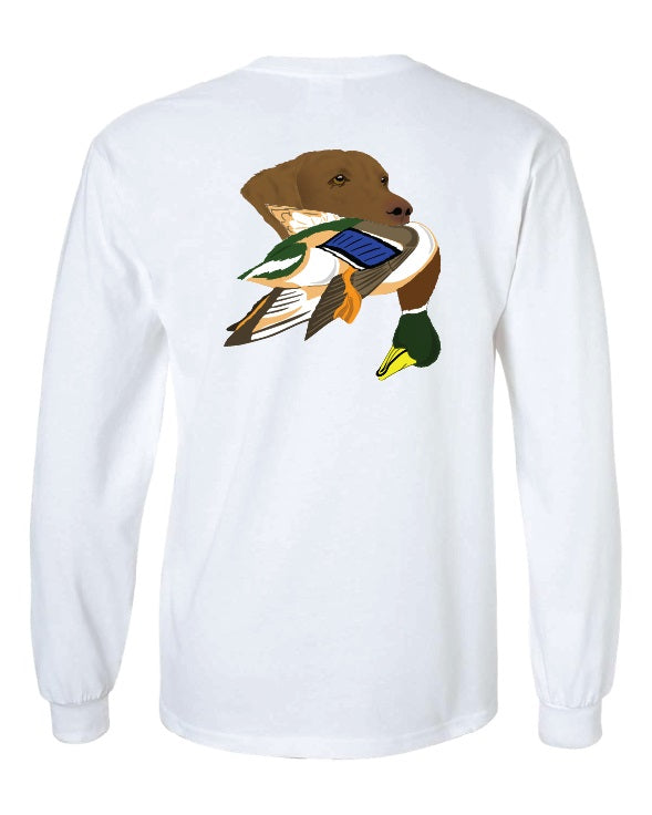 Chesapeake Bay Retriever with Mallard Duck Long Sleeve T-Shirt